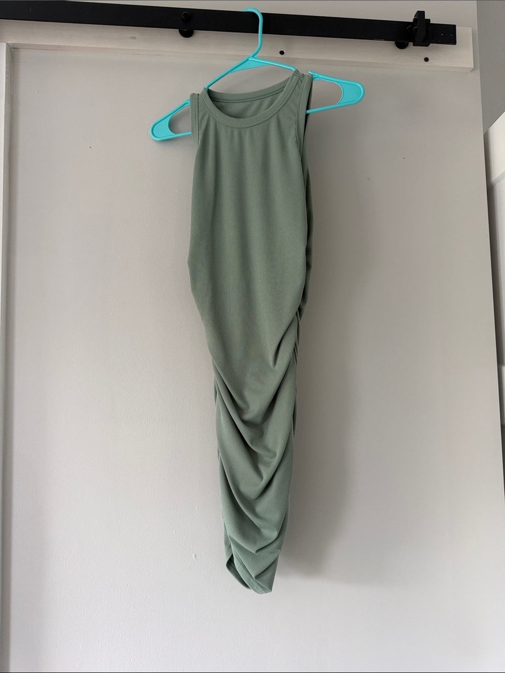 Amazon One-Shoulder Ruched Bodycon Dress in Sage Green